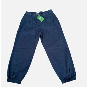 Halara Navy Blue Cotton Pleated Elastic Waist Jogger Pants Women's Size XL